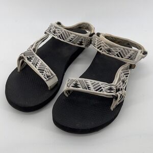 Teva Women 7 Original Universal Sandal White Aztec Adjustable‎ Straps Hiking